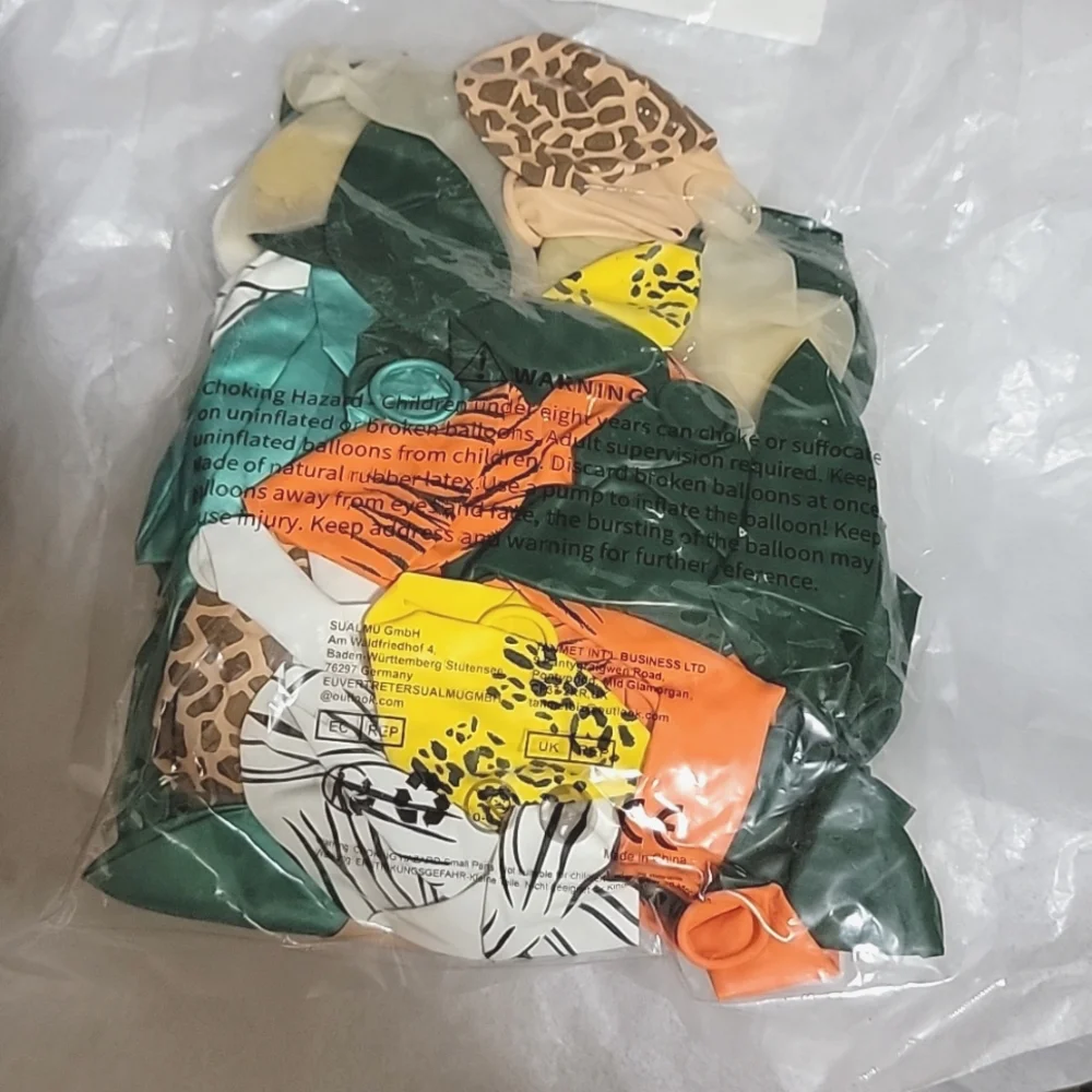 New 24pcs 12' Jungle Safari Gold Confetti Latex Balloons Tiger Zebra Theme Party